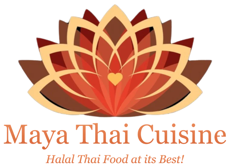 Maya Thai Cuisine original logo with tagline