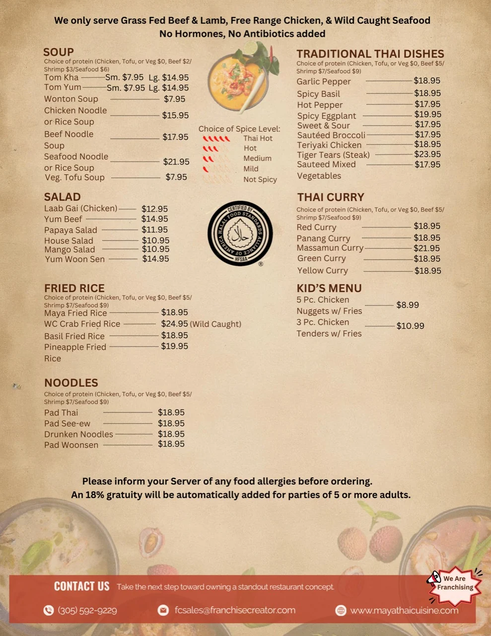 Maya Thai Cuisine & Sushi New Tampa / Wesley Chapel thai dishes & curries with dishes and prices